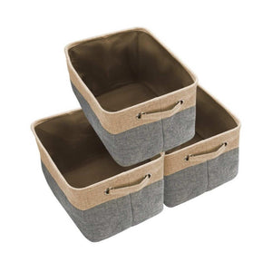 Storage Baskets, 3-Pack, Light Grey/Tan