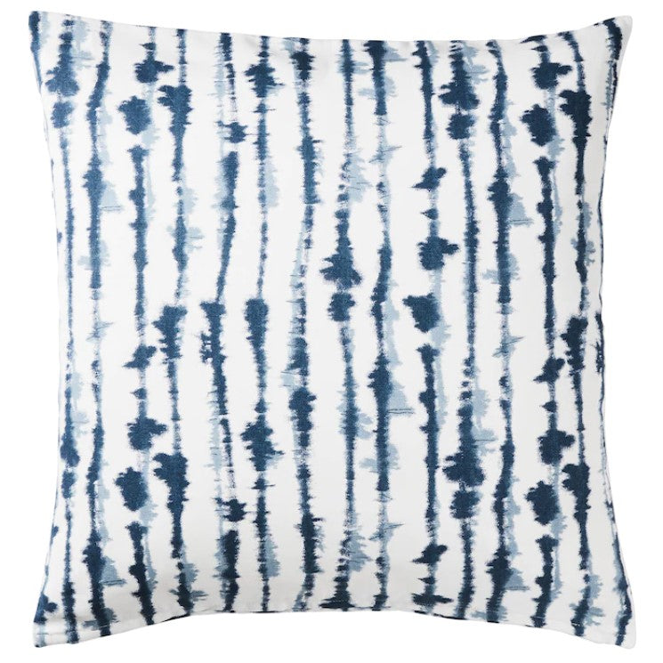 Blue and White Shibori Cotton Throw Pillow, 20x20"
