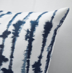 Blue and White Shibori Cotton Throw Pillow, 20x20"