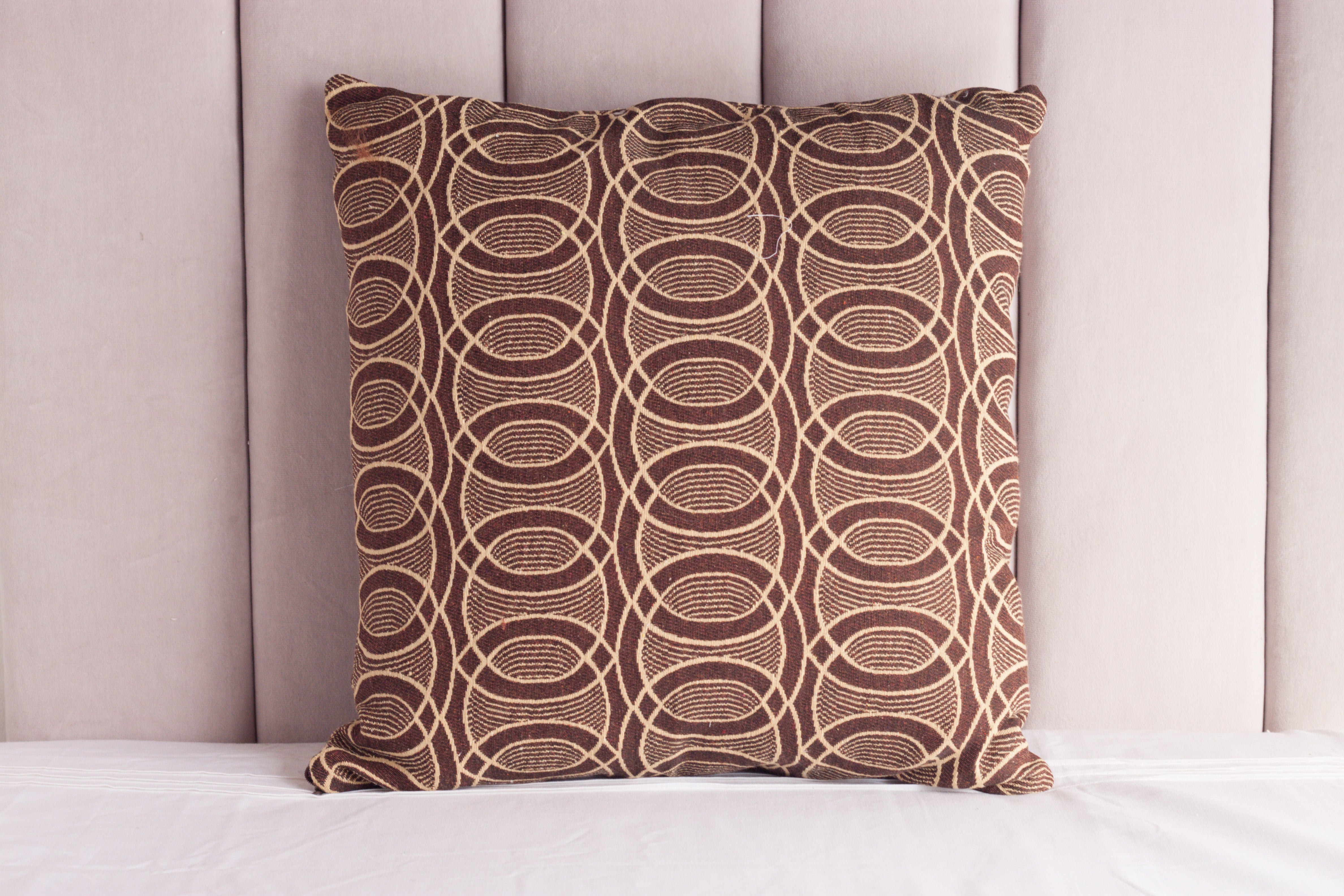 Brown and Cream Abstract Throw Pillow