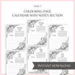 Load image into Gallery viewer, Floral Colouring Page 2022 Calendars
