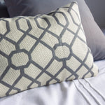 Load image into Gallery viewer, Grey &amp; Cream Intersecting Lumbar Pillow
