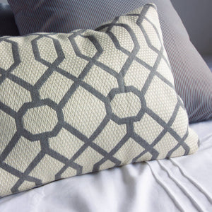 Grey & Cream Intersecting Lumbar Pillow