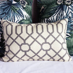 Load image into Gallery viewer, Grey &amp; Cream Intersecting Lumbar Pillow

