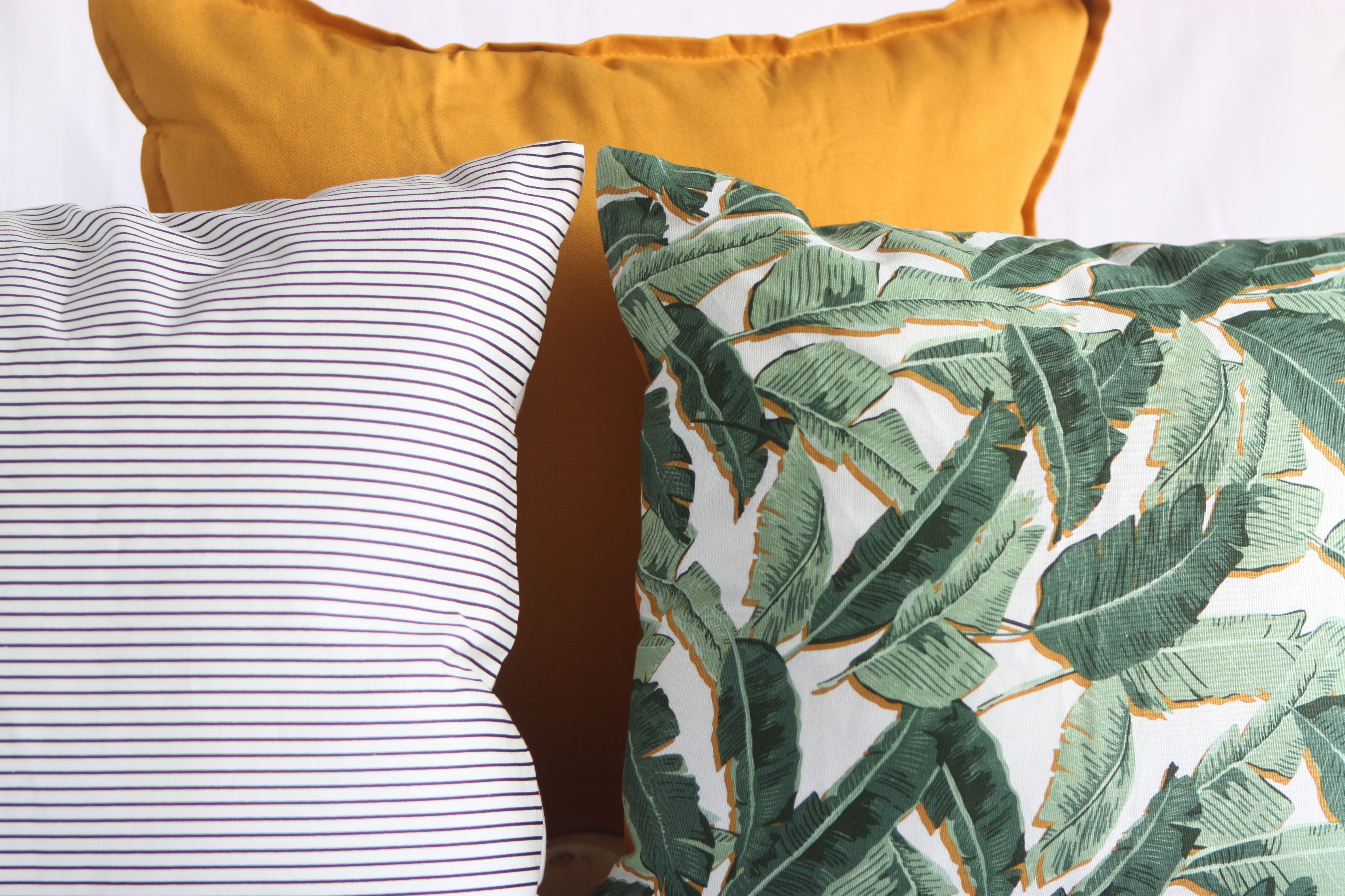 Tropical Banana Leaf Throw Pillow, 18x18"