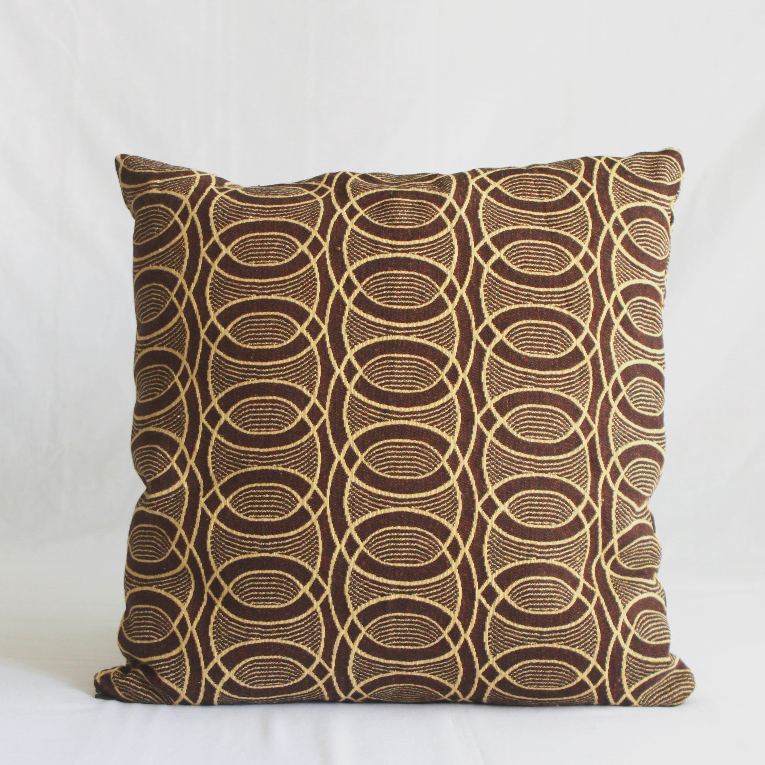 Brown and Cream Abstract Throw Pillow