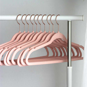 Pink Velvet Hangers with Rose Gold Hook (50-Pack)