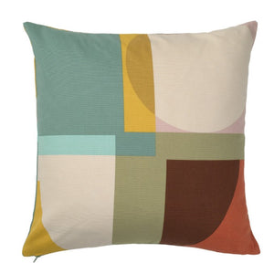 Multi-coloured Abstract Cotton Throw Pillow with Insert, 20x20"