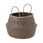 Load image into Gallery viewer, Seagrass Belly Basket, Black and Natural
