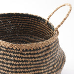Load image into Gallery viewer, Seagrass Belly Basket, Black and Natural
