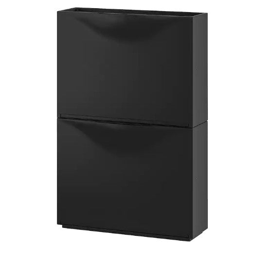Shoe Storage Cabinet, Black, Set of 2