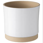 Load image into Gallery viewer, White and Natural Ceramic Plant Pot, 5&quot;
